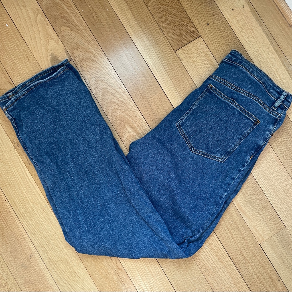 Asos Straight Leg Jeans In Mid Wash Blue Denim Size 32 X 32